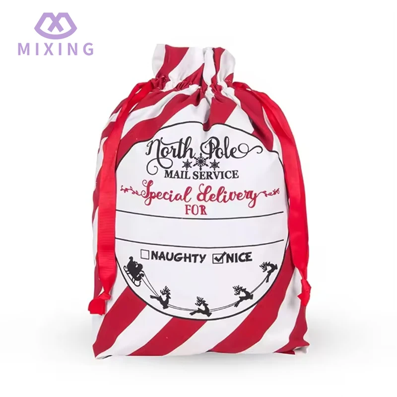 Puuvillainen joulupukkipussi