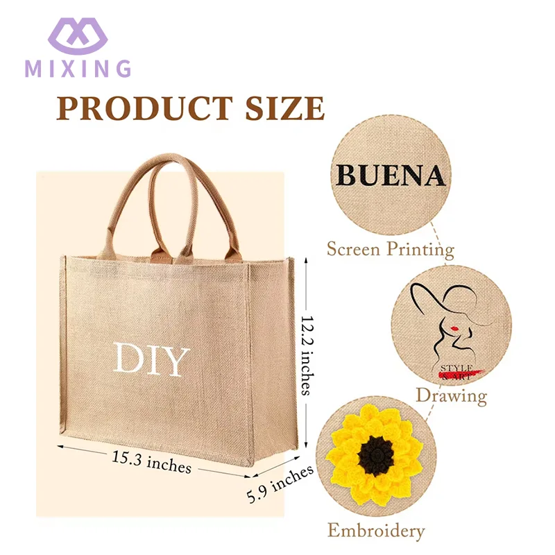 Women Jute Shopping Bags Women Jute Shopping Bags